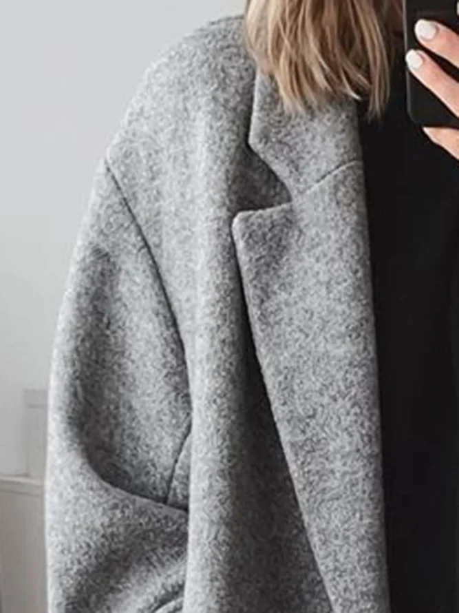 Luxus Oversized Wollmischung Mantel für Frauen