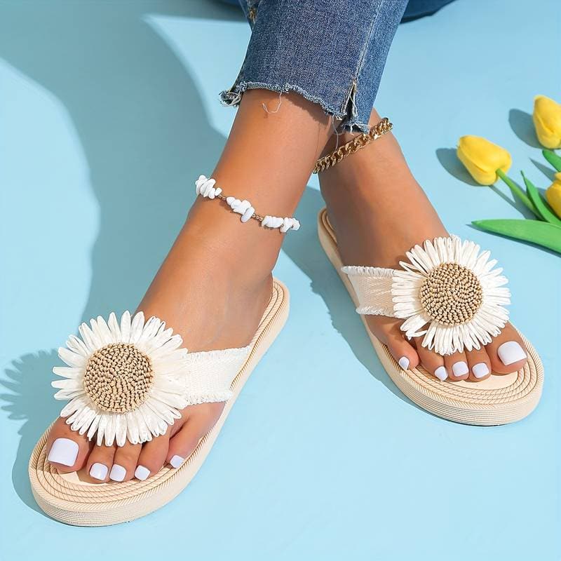 Leli - Wunderschöne Boho-Sandalen mit Blume