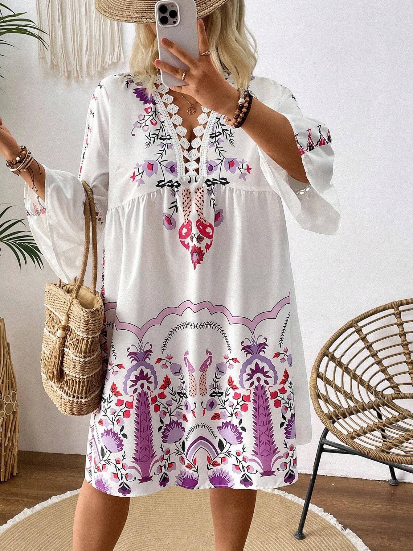 Ella - Schönes Boho-Kleid mit Ärmeln