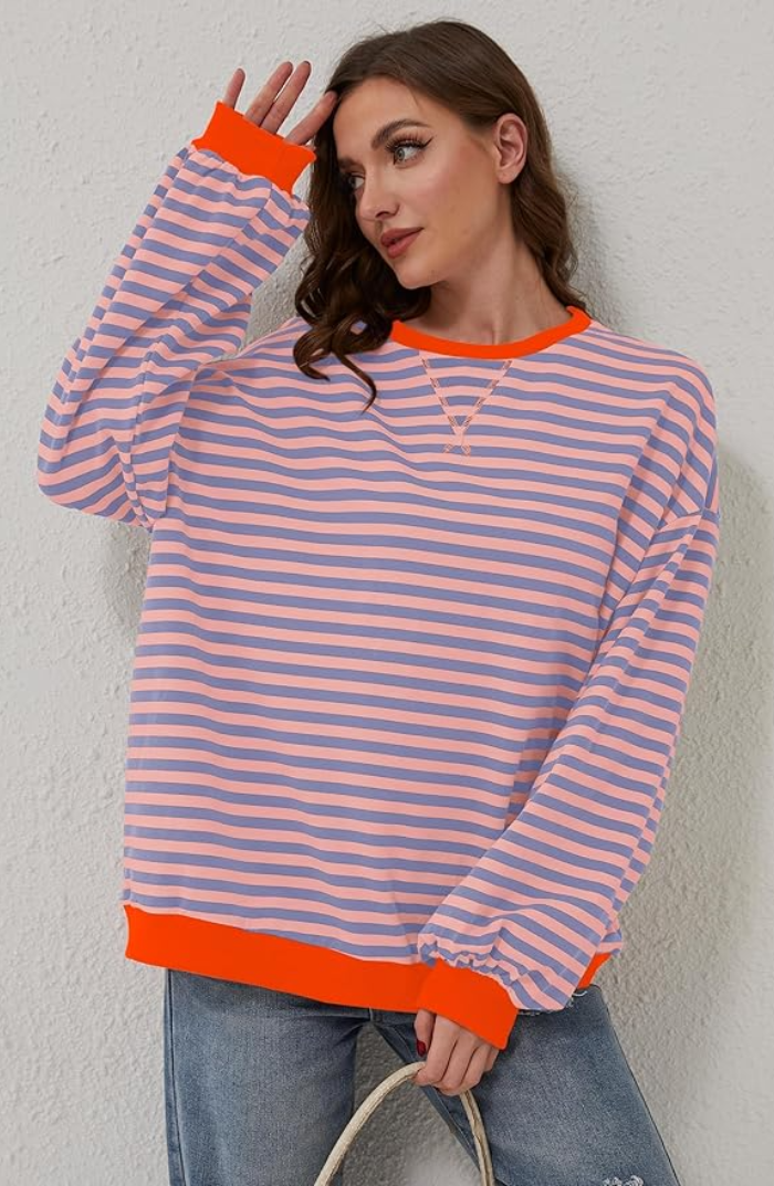 Gestreiftes, gemütliches Sweatshirt für Damen