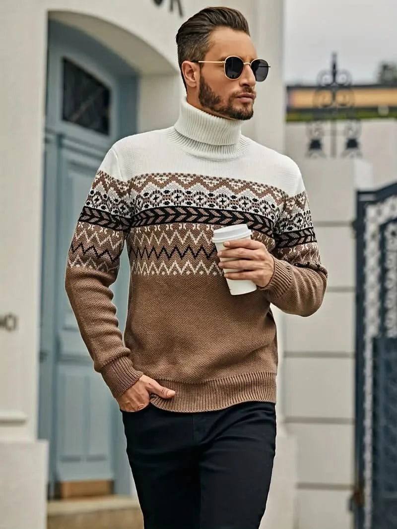 Stilvoller und bequemer, modischer Slim Fit Rollkragenpullover für den modernen Mann