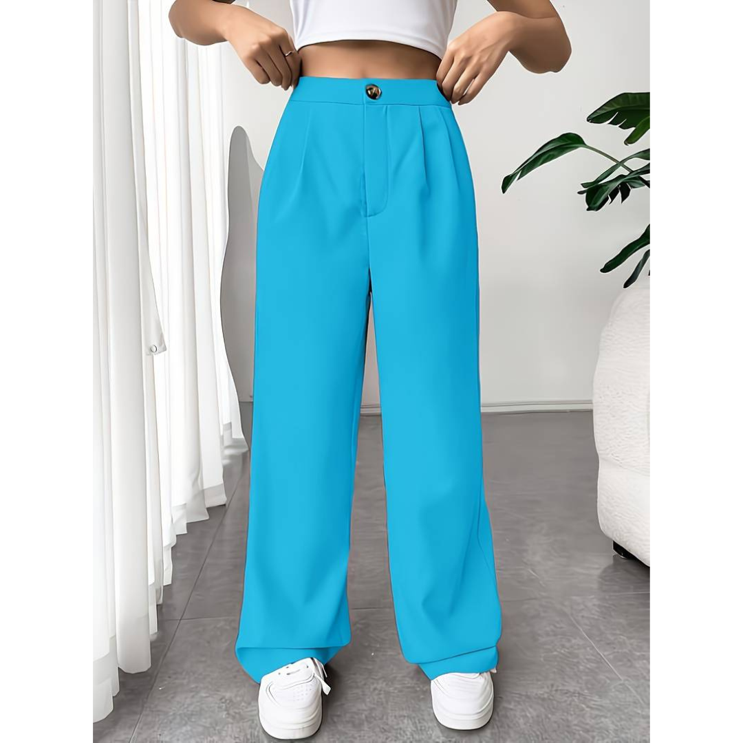 High-Waist-Hose mit weitem Bein  – elegant und komfortabel für Damen