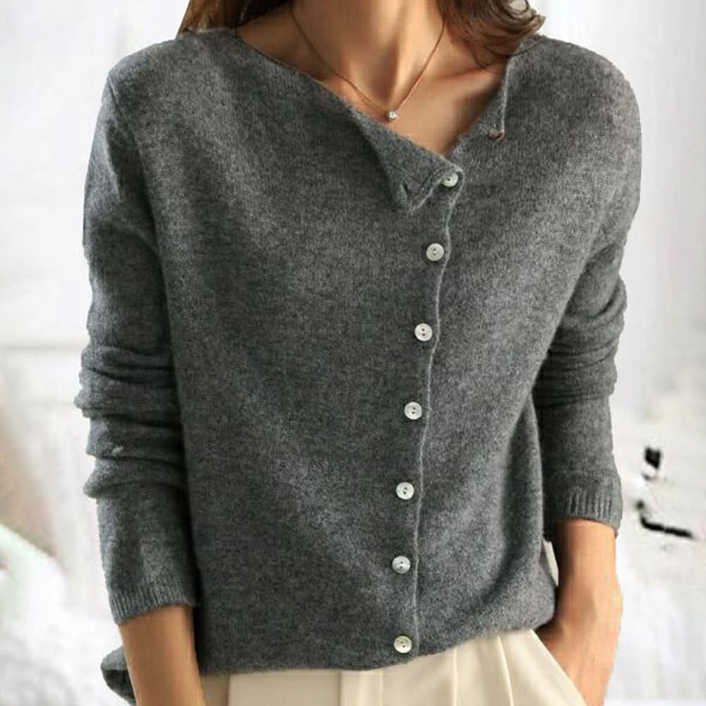 Raffinierter, warmer und schicker Button-up-Pullover für Frauen