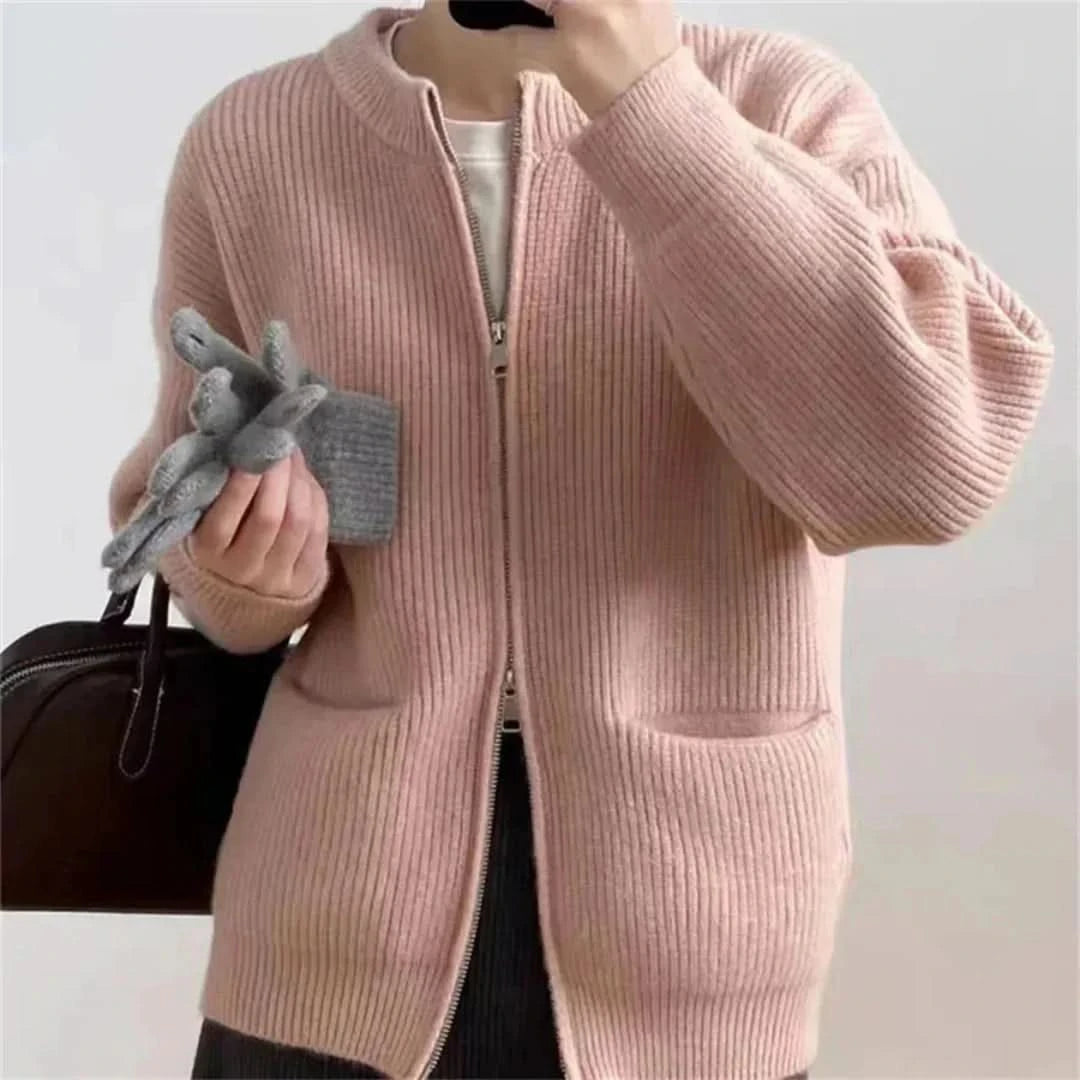 Bequeme Strickjacke in Übergröße für Frauen