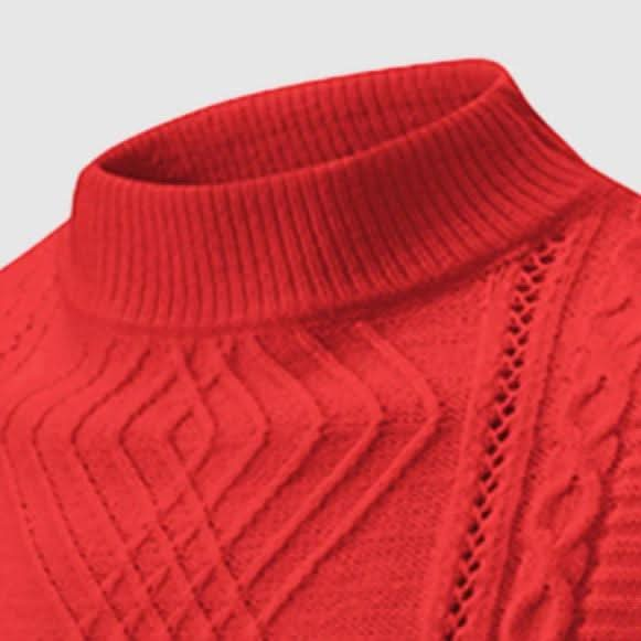 Klassischer, detaillierter und raffinierter Zopfstrickpullover für Herren