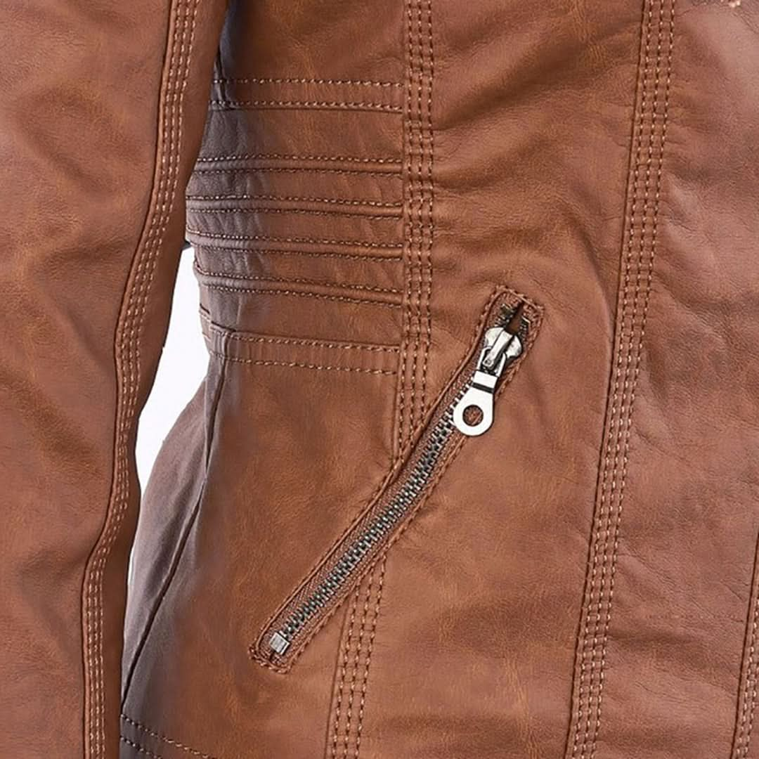 Schicke, kuschelige und hochwertige Bikerjacke für Damen