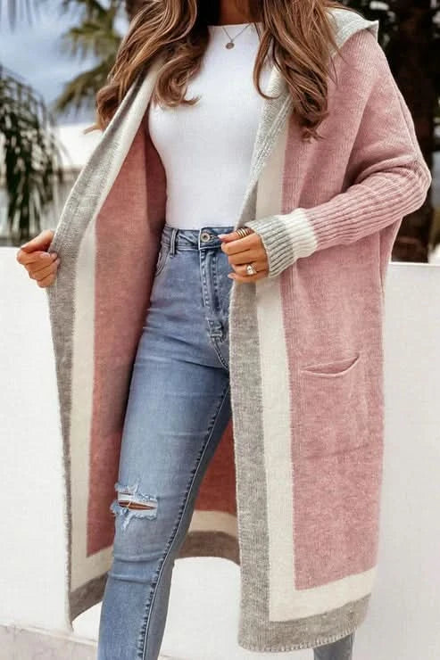 Stylische Herbst-Strickjacke mit Kapuze für Frauen: Eleganz trifft auf Wärme