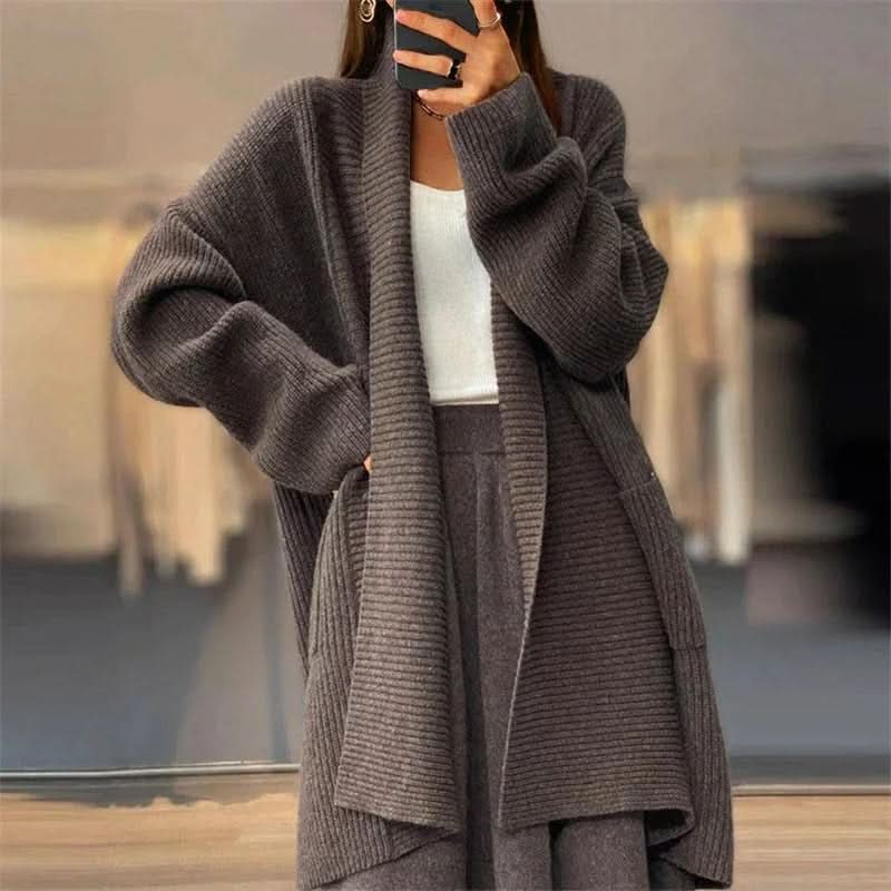 Modische, vielseitige und bequeme lange Strickjacke für Damen