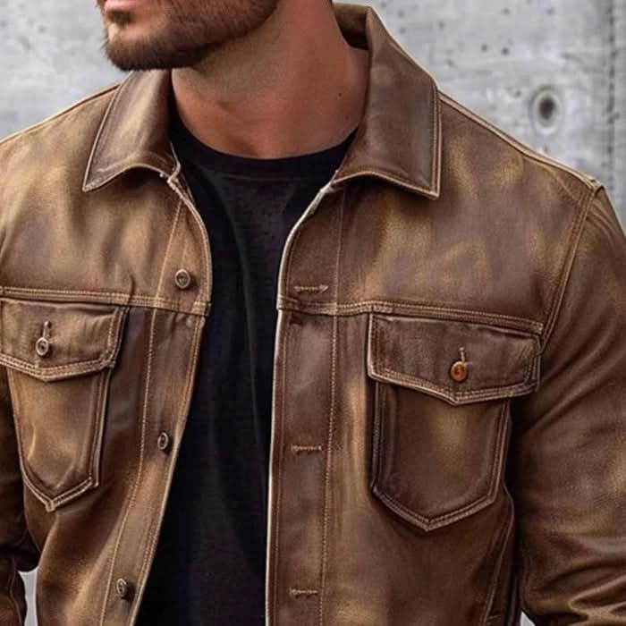 Robuste Vintage-Lederjacke – zeitlos und strapazierfähig  für Herren