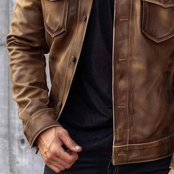 Robuste Vintage-Lederjacke – zeitlos und strapazierfähig  für Herren