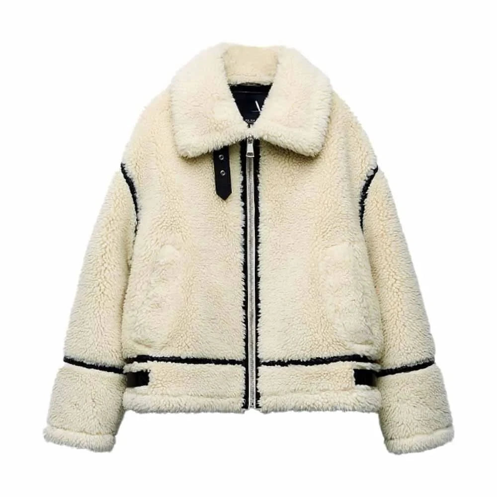 Luxuriöse, gemütliche Oversized-Sherpa-Jacke für Damen