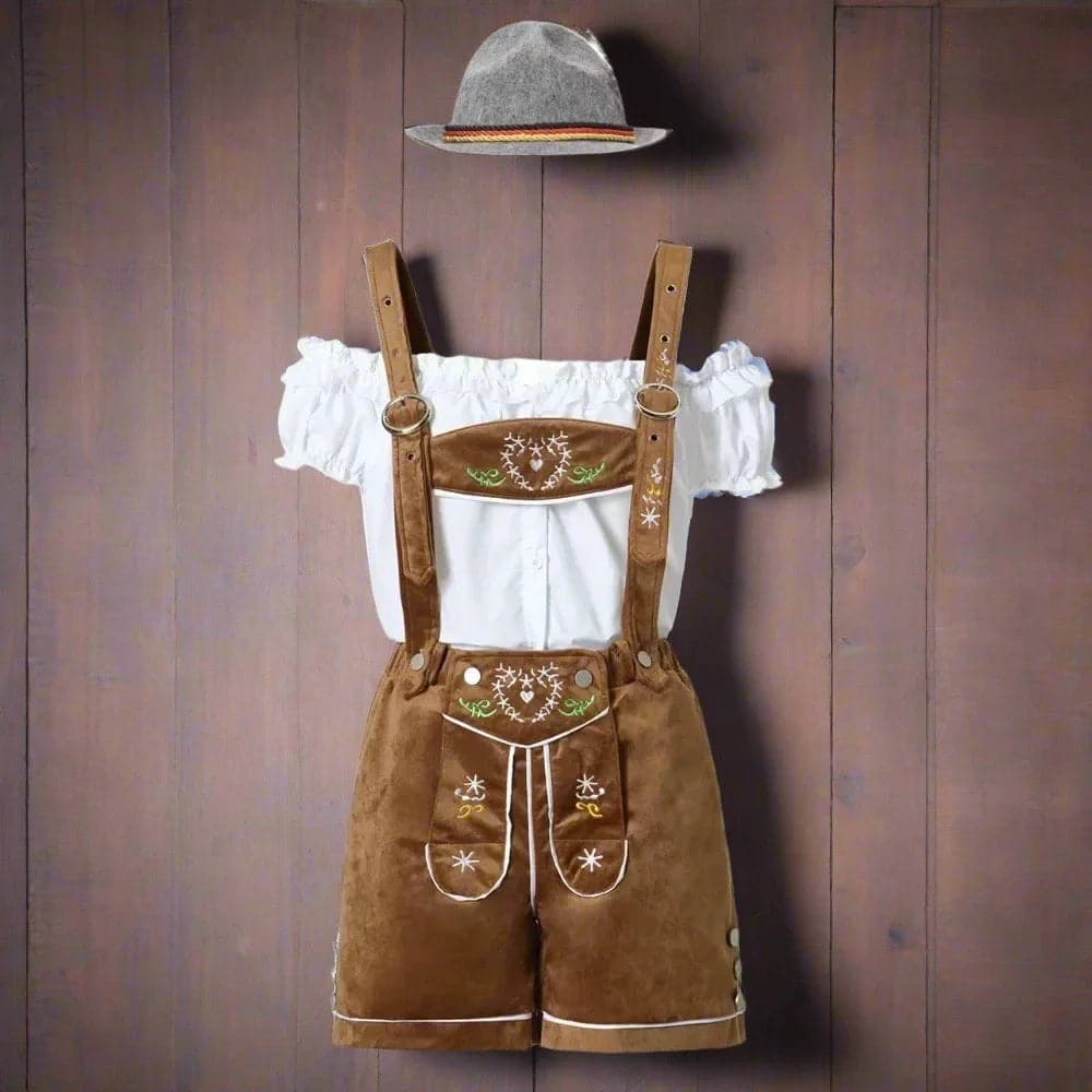 Jasmin - Frauen Leder hosen Oktoberfest Kostüm Set