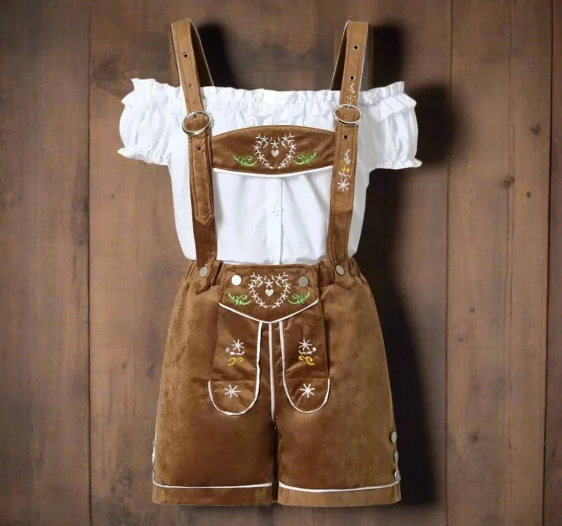 Jasmin - Frauen Leder hosen Oktoberfest Kostüm Set