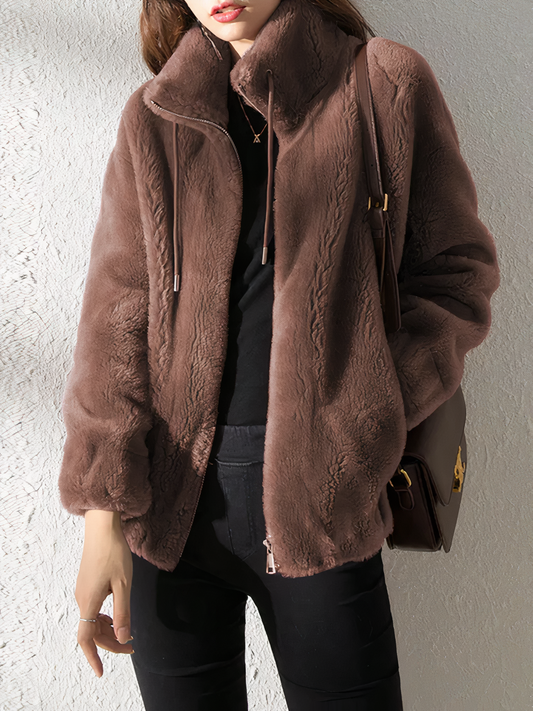 Luxuriöse, trendige und bequeme Plüschjacke für Damen