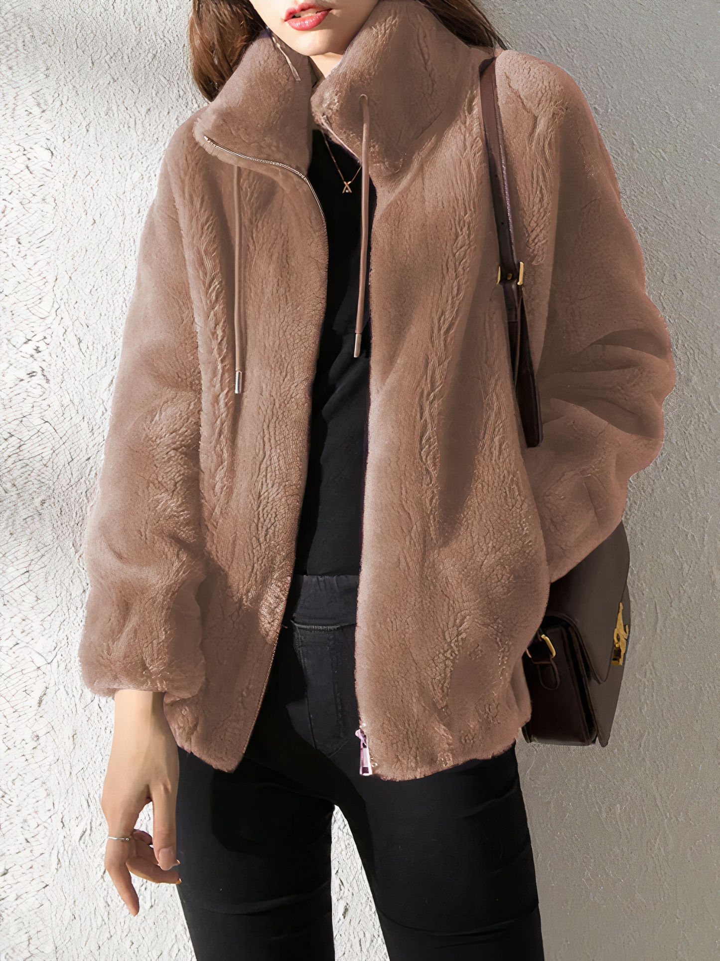 Luxuriöse, trendige und bequeme Plüschjacke für Damen