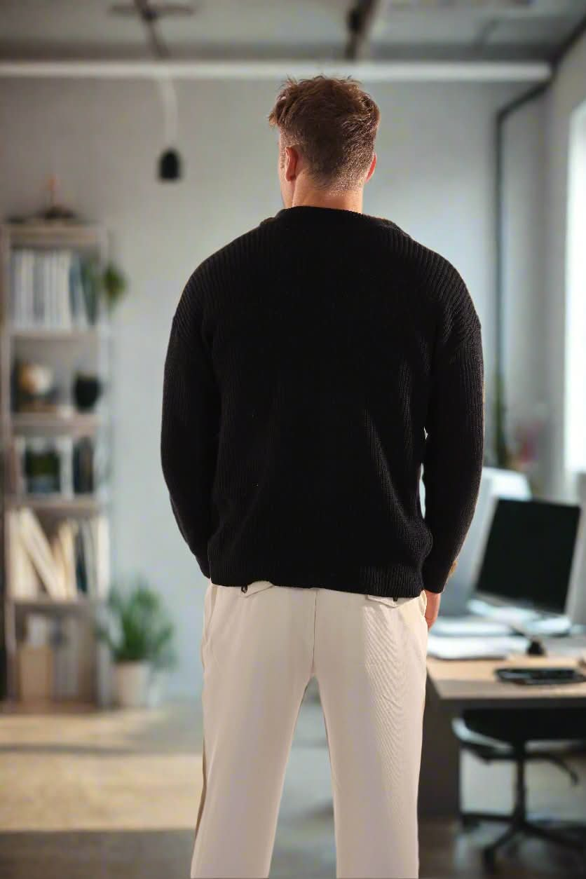 Klassischer Zip-Neck Pullover für den modernen Mann