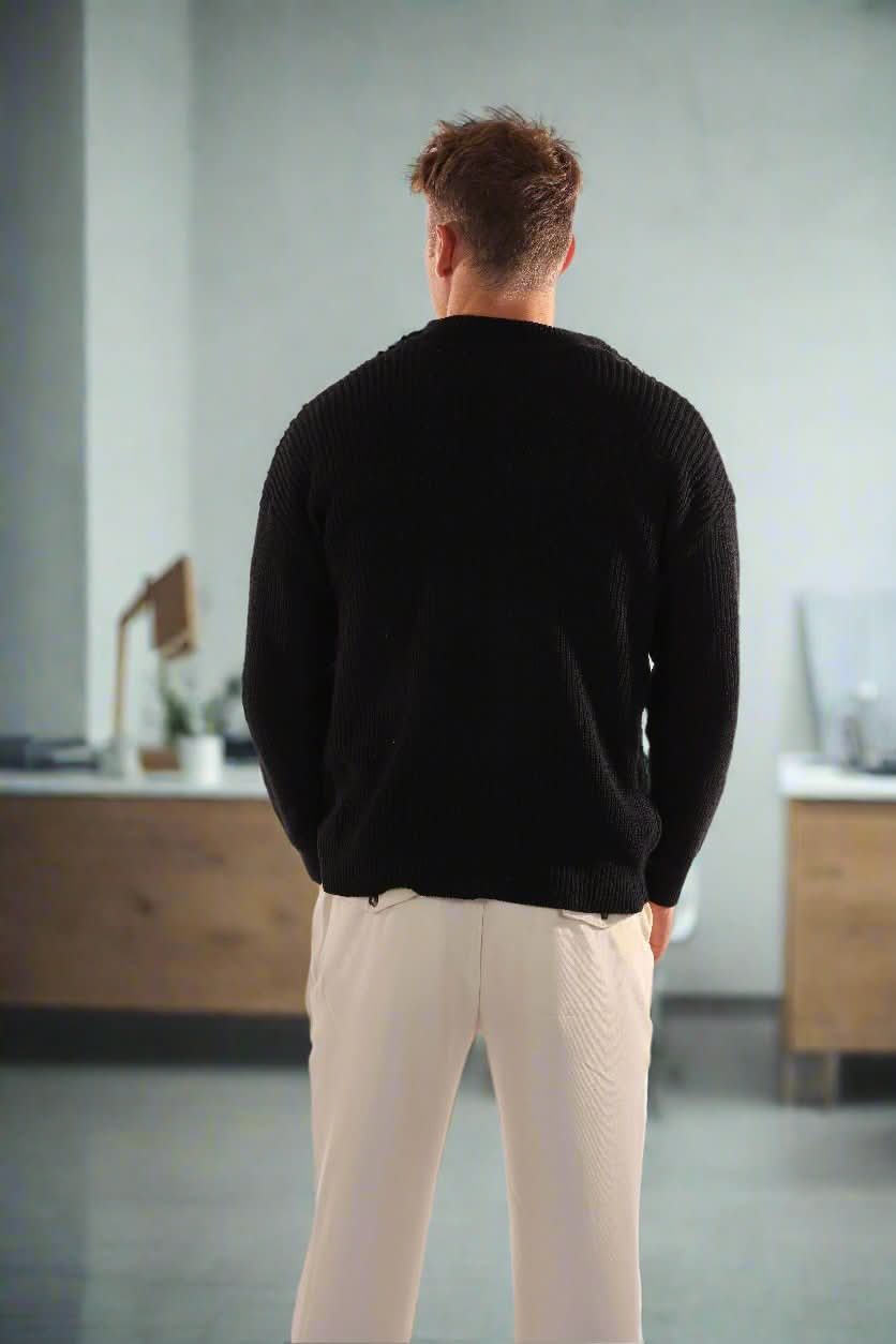 Klassischer Zip-Neck Pullover für den modernen Mann