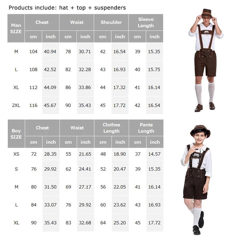 Fredd - Bayerische Leder hosen Oktoberfest Party Kostüm Set für Herren