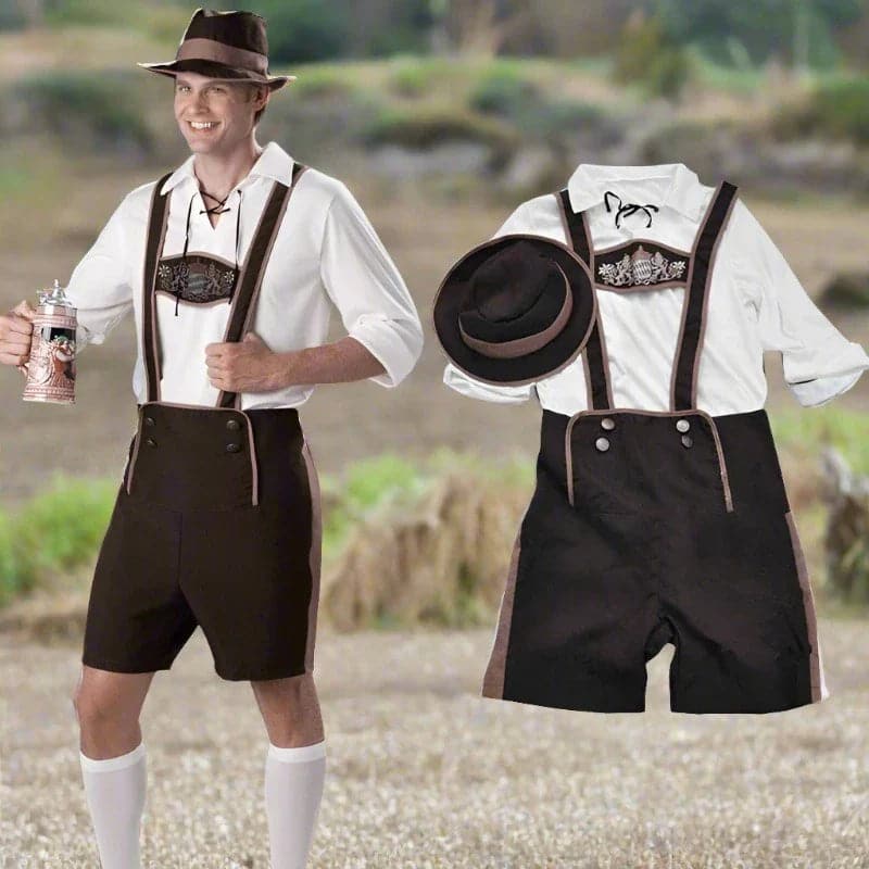 Fredd - Bayerische Leder hosen Oktoberfest Party Kostüm Set für Herren