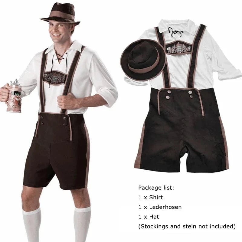 Fredd - Bayerische Leder hosen Oktoberfest Party Kostüm Set für Herren