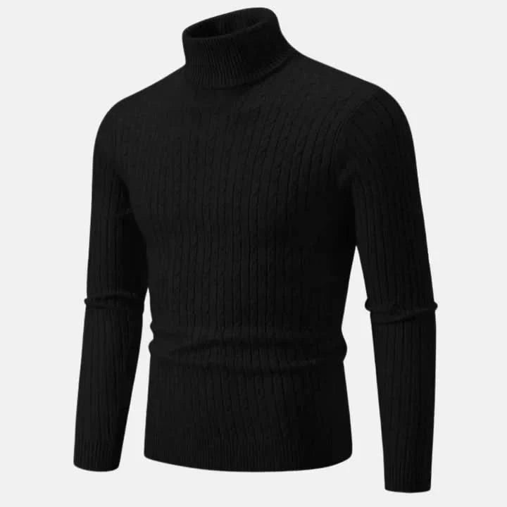 Raffinierter, warmer und anpassungsfähiger Rollkragenpullover für Herren aus Zopfstrick