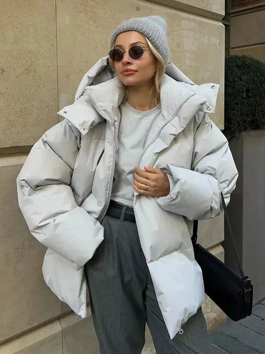 Gemütlich-schicke Oversized-Pufferjacke für Damen