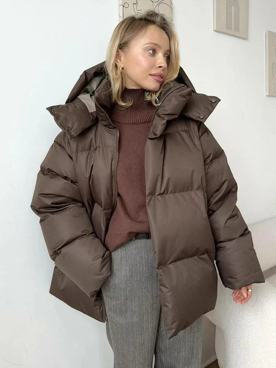 Gemütlich-schicke Oversized-Pufferjacke für Damen