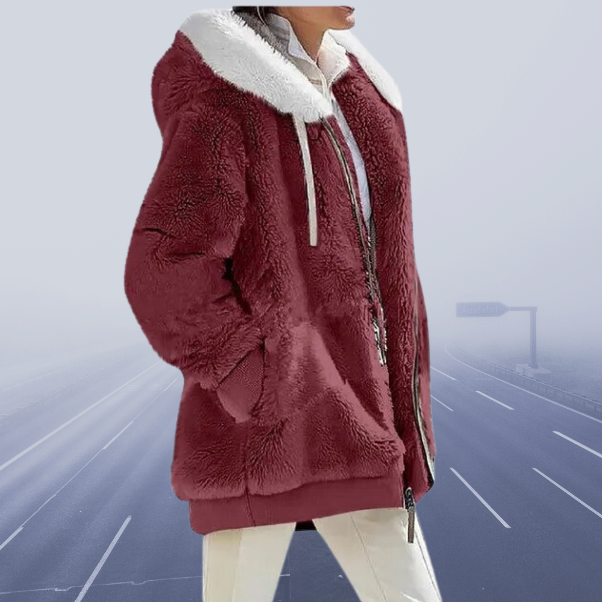 Kuschelige Sherpa-Jacke für Damen