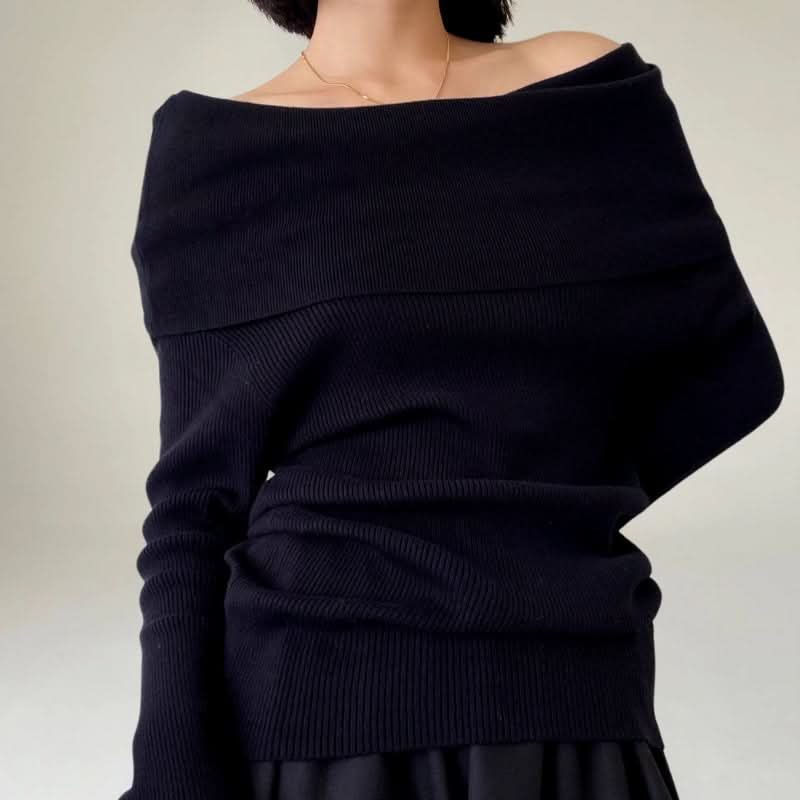 Schicker Off-Shoulder-Strickpullover für Frauen