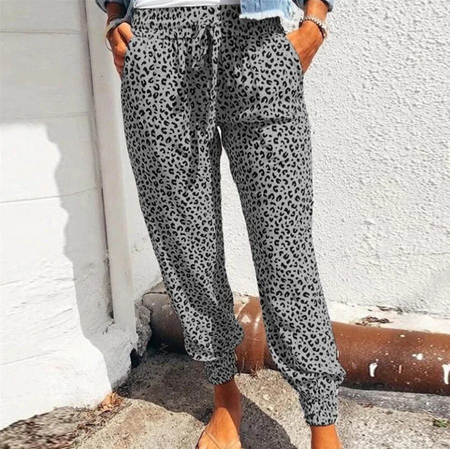 Lisa - Hose mit weitem Bein und Leopardenmuster