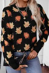 Gemütlicher Herbstpullover mit Ahornblattmotiv – weich und bequem  für Damen