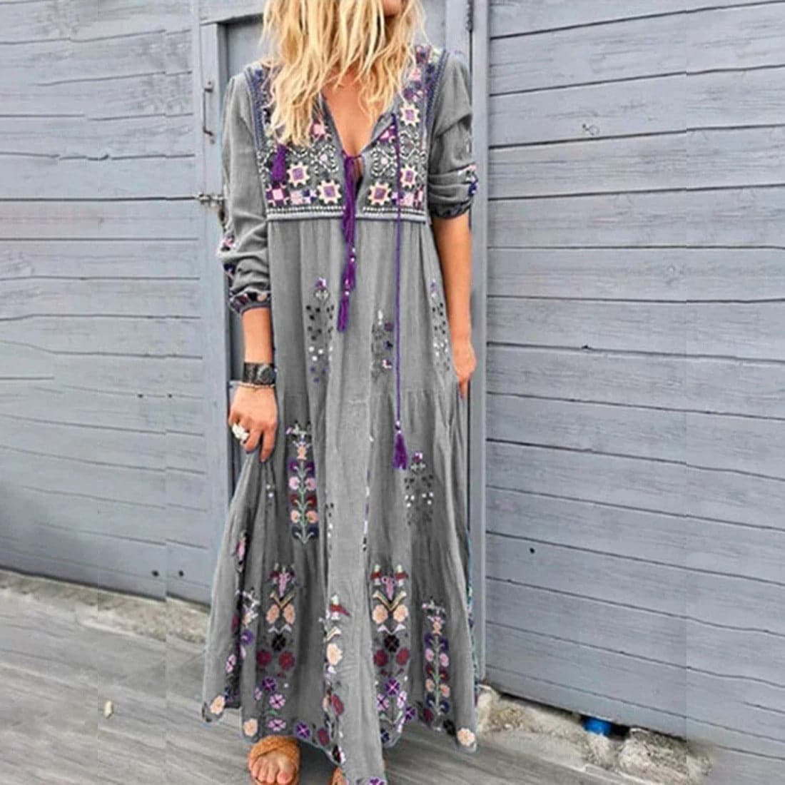 Jennifer – Elegantes langes Boho-Kleid