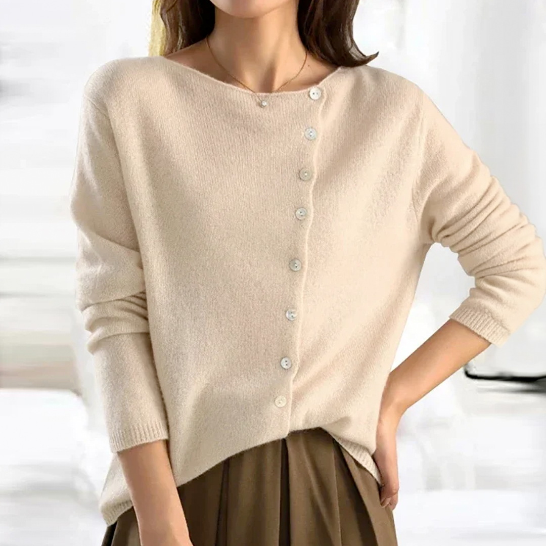 Raffinierter, warmer und schicker Button-up-Pullover für Frauen