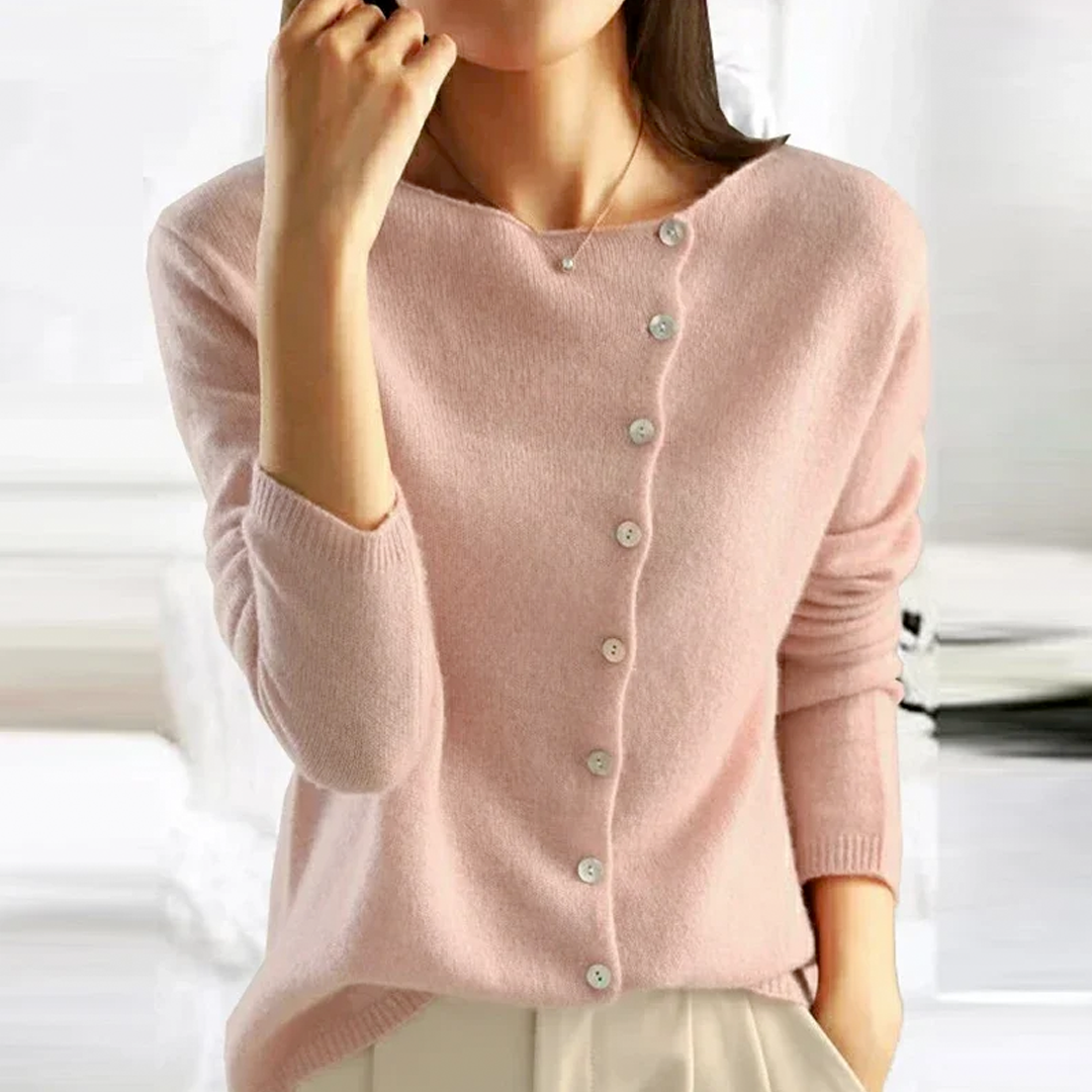 Raffinierter, warmer und schicker Button-up-Pullover für Frauen