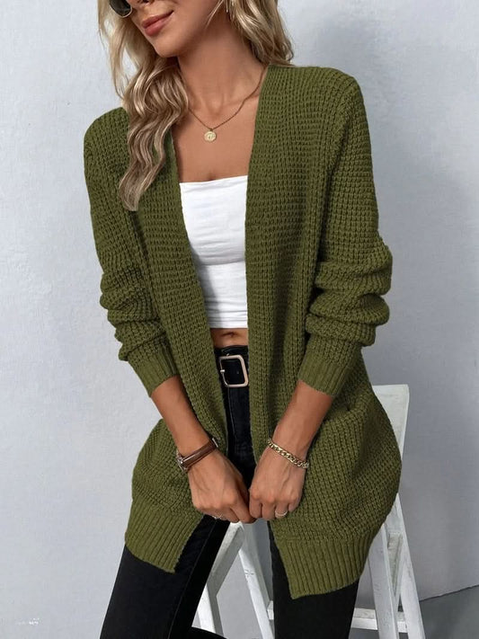 Vielseitige langärmelige Strickjacke für Frauen