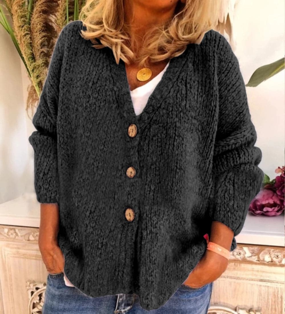 Maria - Weiche Strickjacke mit Knopfleiste