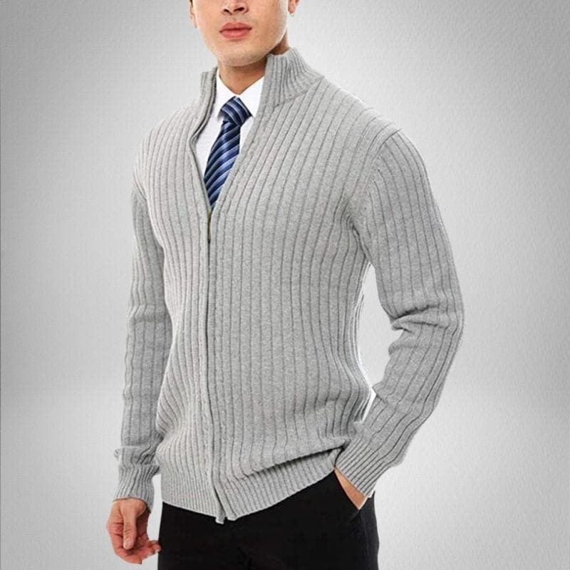 Clemens - Warmer Strickcardigan mit Reißverschluss