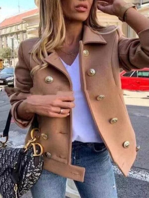 Jenny - Kurze Designer-Jacke mit goldenen Knöpfen