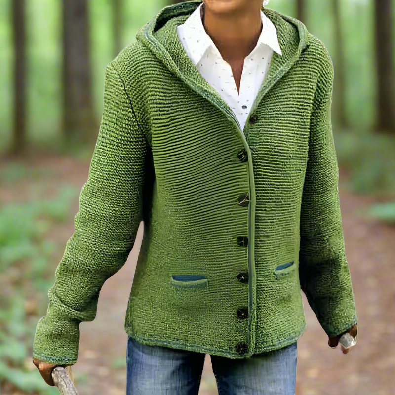 Lea - Warme Damenstrickjacke mit Knopfleiste