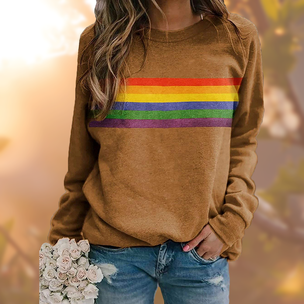 Rainbow - Weicher Baumwollpullover mit Regenbogenmuster