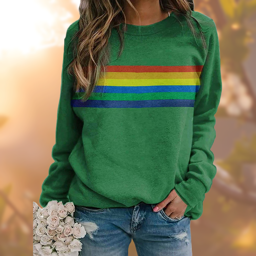 Rainbow - Weicher Baumwollpullover mit Regenbogenmuster